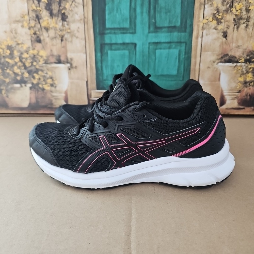 Asics Jolt 3 Women's Sneaker Lace-Up Mesh 8 Black Athletic Lace Up Shoes